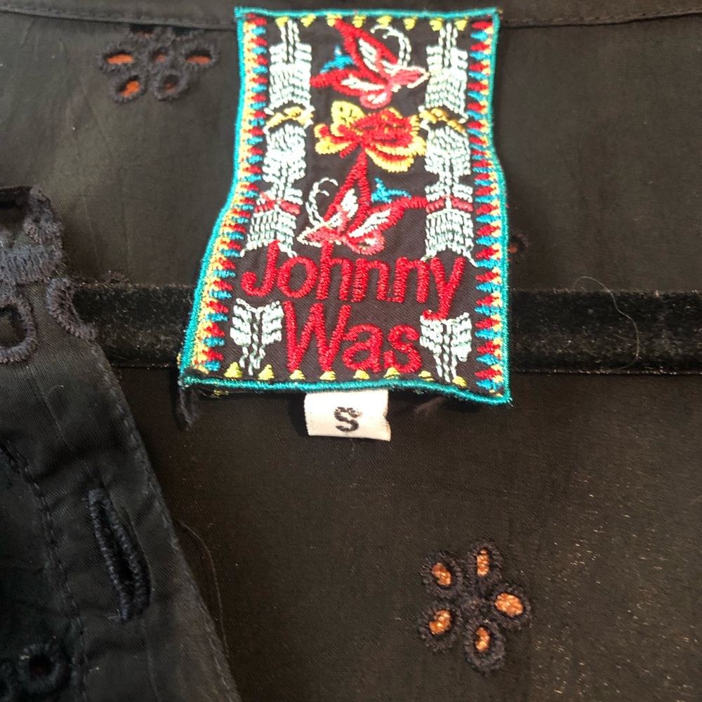 Johnny Was long sleeve black shirt